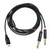 Kabel wtyk USB-C - wtyk Jack 6.3mm L+R  stereo 1.5m Shudder PREMIUM USB - C - 2x duży Jack 6.3mm-106720