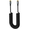 Kabel wtyk USB-C - wtyk USB-C przewód sprężynka PREMIUM 50cm - 150cm by Shudder-107216