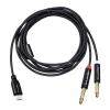 Kabel wtyk USB-C - wtyk Jack 6.3mm L+R  stereo 1m Shudder PREMIUM USB - C - 2x duży Jack 6.3mm-107468