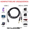 Kabel wtyk USB-C - wtyk Jack 6.3mm L+R  stereo 2m Shudder PREMIUM USB - C - 2x duży Jack 6.3mm-107470