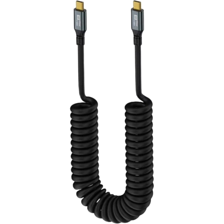 Kabel wtyk USB-C - wtyk USB-C przewód sprężynka PREMIUM 50cm - 150cm by Shudder-107216