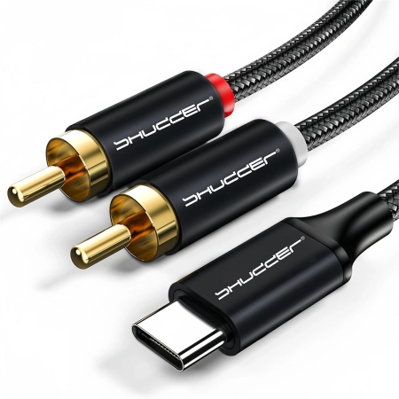 Kabel wtyk USB-C - 2 RCA 1m Shudder PREMIUM USB-C - 2 Cinch, USB C - 2xRCA
