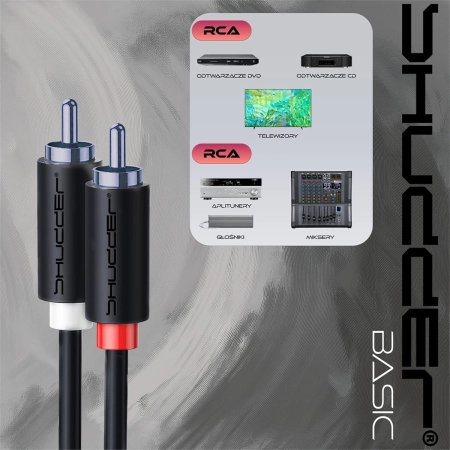 Kabel wtyk 2 RCA - 2RCA 1.8m Shudder BASIC przewód cinch - cinch czincz - czincz-107642