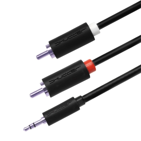 Kabel wtyk jack 3.5mm stereo - 2RCA wtyk 5m Shudder Basic Przewód Jack 3.5mm - 2x Cinch