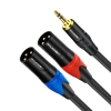 Kabel Jack 3.5mm stereo - 2x XLR męski 3m Shudder PREMIUM w tekstylnym oplocie