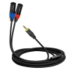 Kabel Jack 3.5mm stereo - 2x XLR męski 3m Shudder PREMIUM w tekstylnym oplocie-109879