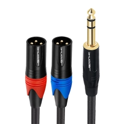 Kabel Jack 6.3mm stereo -2 x XLR męski 3m Shudder PREMIUM w tekstylnym oplocie-109868 Kabel Jack 6.3mm stereo -2 x XLR męski 3m Shudder PREMIUM w tekstylnym oplocie-109868