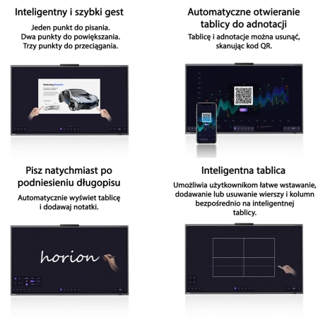 Monitor interaktywny Horion 86M6AProV2 Android 14, EDLA, AI, Dual-WIFI, 16GB+256GB Quad Camera-109232