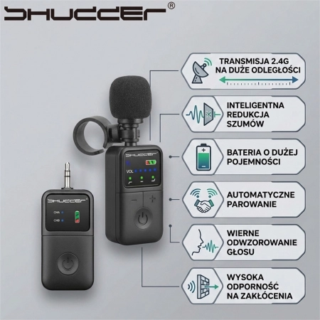 Bezprzewodowe mikrofony do harmonijki na palec Shudder SDG-H1 2.4G-111440