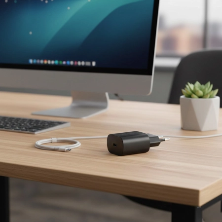 Ładowarka sieciowa Shudder gniazdo USB-C z funkcją Power Delivery GaN 25W czarna + KPO9107-112716