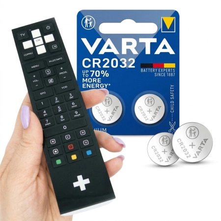 Zestaw Pilot oryginalny dekoder NC+ Sagemcom DSI83 DSI87 + 2X Bateria litowa VARTA Lithium CR2032 1szt. blister