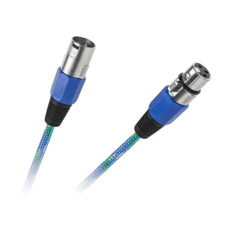 Kabel XLR - XLR 3m z oplotem tekstylnym  gniazdo - wtyk