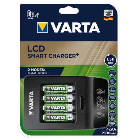 Ładowarka do akumulatorków VARTA LCD SMART CHARGER + 4x AA 2100mAh VARTA akumulatorki w zestawie