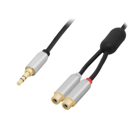 Rozgałęziacz Jack wtyk 3.5 stereo - 2 gniazdo RCA z przewodem 15cm