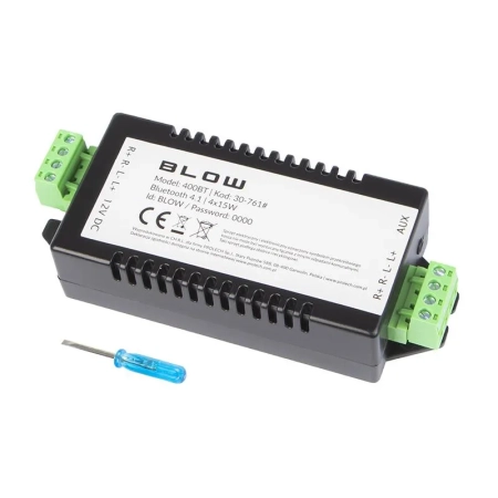 Wzmacniacz audio do zabudowy Bluetooth 4 x 15 W, zasilanie 12V