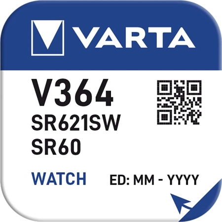 Bateria Srebrowa VARTA V364 SR60 SR621SW G1 1szt. pastylkowa-4976