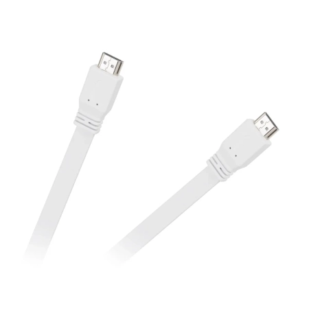 Kabel HDMI - HDMI 1.8m 2.0V płaski biały przewód HDMI do HDMI