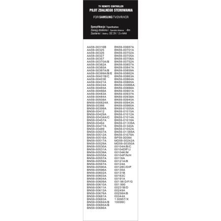 Pilot uniwersalny  do TV SAMSUNG różne modele SMART o tym wyglądzie TC9012-5364