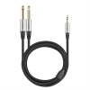 Kabel wtyk jack 3.5mm stereo - 2x wtyk jack 6.3 mm mono 3m Shudder PREMIUM w tekstylnym oplocie-6777