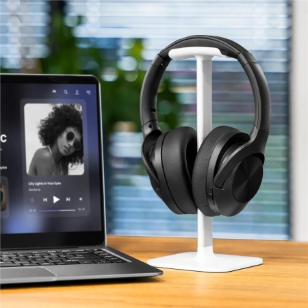 Słuchawki bezprzewodowe nauszne z aktywną redukcją hałasu ANC Bluetooth czarne-7084