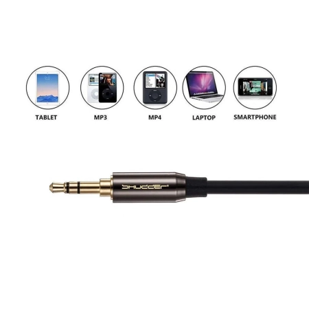 Kabel wtyk jack 3.5mm stereo - 2RCA wtyk 1m Shudder Standard Przewód Jack 3.5mm - 2x Cinch-7399