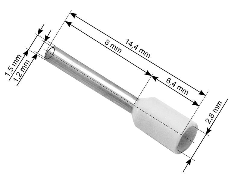 Konektor izolowany tulejka 0,75x8mm