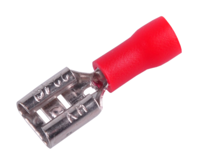 Konektor izolowany F-1-P żeński czerwony KF43