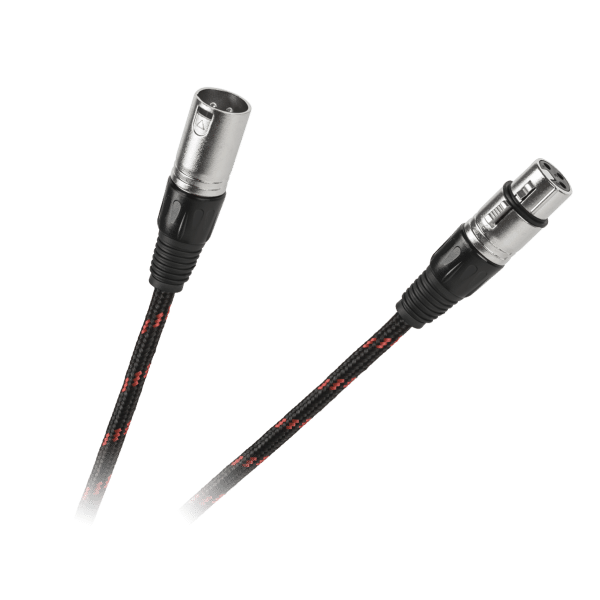 Kabel XLR - XLR 3m z oplotem tekstylnym gniazdo - wtyk
