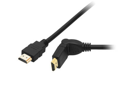 Kabel HDMI - HDMI 3m kątowy ruchomy przewód