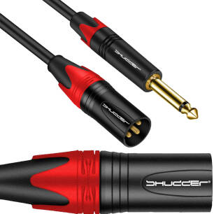 Kabel wtyk jack 6.3 mm mono - wtyk XLR 1m Shudder PREMIUM