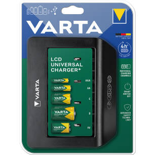Ładowarka do akumulatorków uniwersalna VARTA LCD Charger+ AA AAA C D 9V