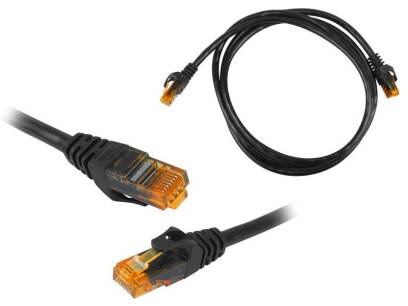 Kabel przyłącze RJ45 PATCHCORD UTP 1.5m czarny CAT6E Kabel Ethernet