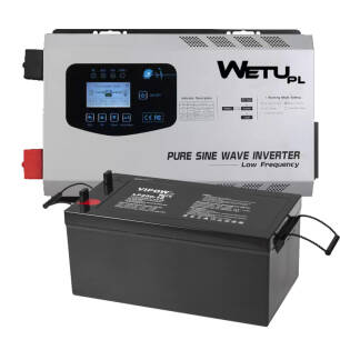 Zasilacz awaryjny WETU V-2012 + akumulator 250Ah zestaw zasilania awaryjnego UPS do pieca