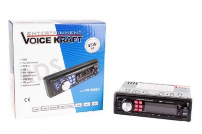 Radio samochodowe Voice Kraft VK-4000R czerwone podświetlenie powystawowe