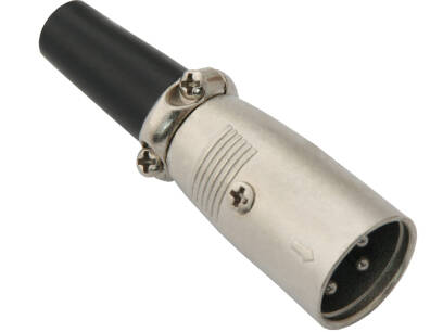 Wtyk mikrofonowy XLR 3P na kabel skręcany odginany