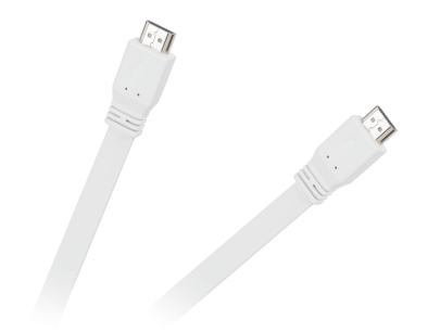 Kabel HDMI - HDMI płaski biały 2.0V 1.8M
