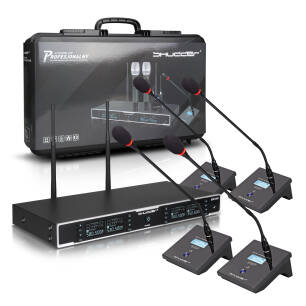 Mikrofony konferencyjne pulpitowe bezprzewodowe Shudder SDR1505 zestaw + walizka