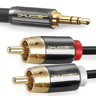 Kabel wtyk Jack 3.5mm stereo - 2RCA wtyk 1m Shudder jack - czincz Jack Cinch