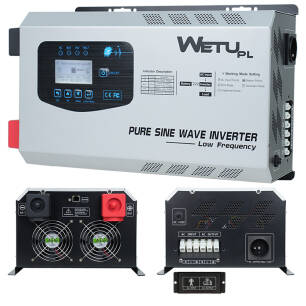 Zasilacz awaryjny instalacyjny WETU V-2012 12V / 230V 2000W 5 programów,czysty sinus, UPS