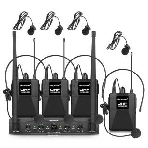 Mikrofony bezprzewodowe Shudder SDR1004 4 mikroporty typu bodypack z akcesoriami