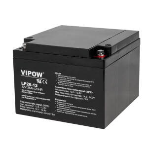 Akumulator żelowy 12V 26Ah do zasilaczy awaryjnych i UPS