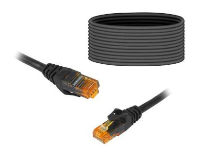 Kabel przyłącze RJ45 PATCHCORD UTP 20m czarny CAT6E Kabel Ethernet