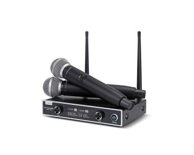 Mikrofony bezprzewodowe SDR1202, zestaw 2 kanałowy Shudder 2x mikrofon doręczny 