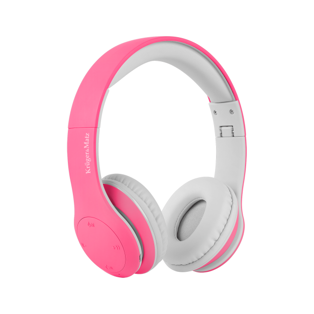 Bezprzewodowe słuchawki nauszne dla dzieci Kruger&Matz różowe model Street Kids