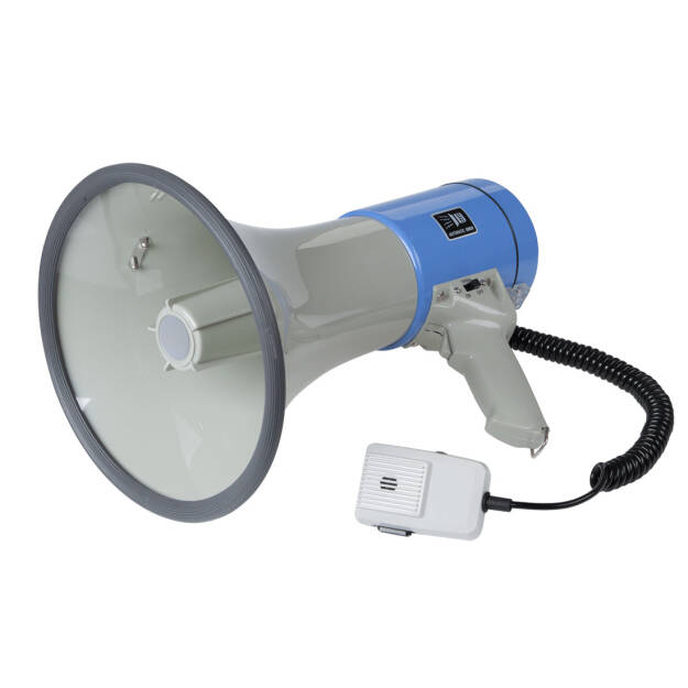 Megafon przenośny Profesjonalny TUBA typu HORN z zewnętrznym mikrofonem PRO zasilany betriami + syrena